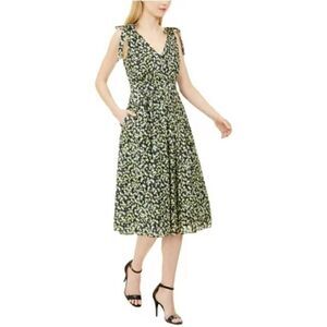 Calvin Klein Size 10 Floral Print Midi Fit and Flare Dress S6